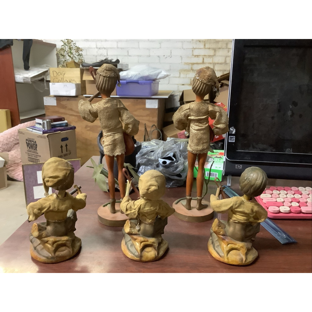 Vintage 1960's Tilso Pixie Elf Set of 5 Decorations Made in Hong Kong - Picture 4 of 11